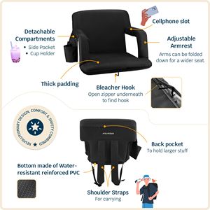 <b>Reclining</b> Waterproof Foldable <b>Camping</b> <b>Chair</b> with Extra Thick Padding and Wide Back Support - Product Image 2