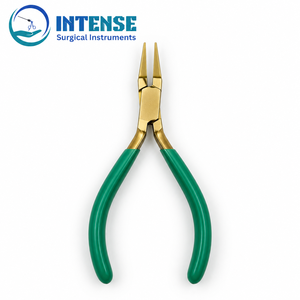 Alicates de Joyería de Punta Plana de Precisión al por Mayor, Herramienta Manual Profesional de Acero Inoxidable para Fabricación de Joyas con Mango Ergonómico Verde - Product Image 1