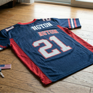 Maillots de football américain personnalisés USA – Nom et numéro d'équipe par sublimation – Maillot de football américain unisexe – T-shirts d'entraînement unisexe - Product Image 4