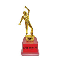 Trophée de cricket en métal moulé sous pression et gravé au laser de 7 pouces pour le Meilleur Joueur de la Partie et le Meilleur Lanceur - Récompense sportive personnalisable