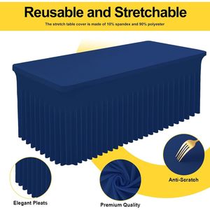 Smiry Copritavolo Rettangolare Impermeabile Lavabile 6FT, Fodera Elasticizzata in Spandex per Tavoli - Product Image 1