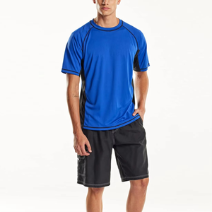 T-shirt Premium Homme Coupe Musclée Manches Courtes en Maille Extensible – Tenue Athlétique Décontractée Confortable Ajustement Sculptant le Corps – Vente en Gros - Product Image 1
