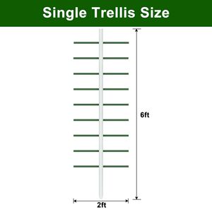 Treillis de jardinage en forme de U blanc, 2 pieds x 6 pieds, support pour plantes grimpantes, légumes, balcon, jardin - Product Image 2