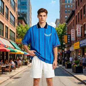 Customizable Color Striped 100% Polyester V-neck Soccer Volleyball Basketball Football <b>Referee</b> Shirt Uniform with Custom Logo - Product Image 6