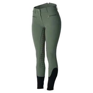 Pantalons d'équitation pour femmes, leggings à grip en silicone, taille haute, tissu extensible, respirant, confortable, vêtements d'équitation - Product Image 1