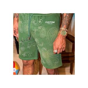 Pantalones cortos con estampado de Paisley verde para hombre, ropa informal con cordón para verano, ropa de moda urbana - Product Image 2