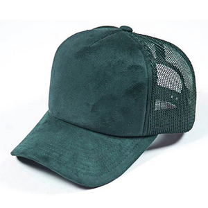 Wholesale Custom 5 Panel Suede Trucker <b>Cap</b> Embroidery Woven Patch Logo Mesh Snap Back Gorras High Quality Mens Trucker <b>Hat</b> - Product Image 4