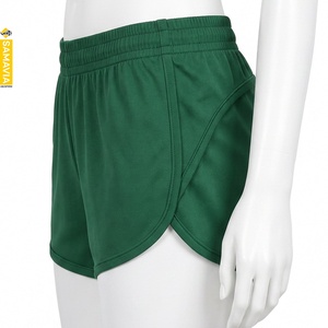Shorts de sport vert uni pour femmes SAMAVIA, shorts personnalisés pour femmes, vêtements de sport, fabricant OEM ODM en gros - Product Image 2