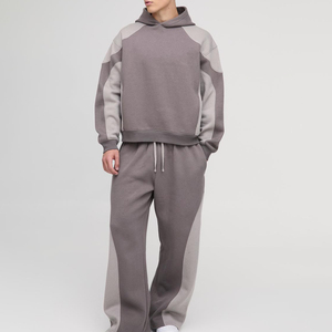 Conjunto de Sudadera con Capucha y Pantalones Jogger de Algodón Grueso, Estilo Urbano, Holgado, Informal, Transpirable, para Invierno, Unisex - Product Image 3