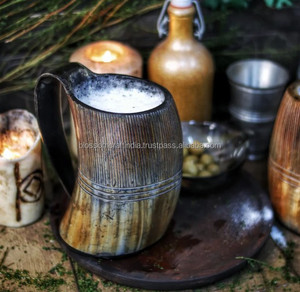 Taza Artesanal de Cuerno de Búfalo, Material Ecológico Genuino, Textura Rústica Elegante, Decoración Única, Idea de Regalo Tradicional - Product Image 1