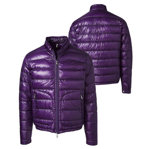 Blouson de moto en cuir véritable écologique pour homme, coupe-vent, avec fermeture éclair, décontracté, pour l'hiver, rembourrage en polyester, col montant - Product Image 5