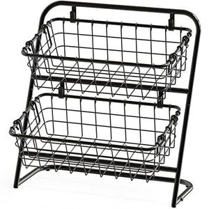 3-Tier Wall-Mounted & Countertop Fruit <b>Vegetable</b> Storage Basket Stackable Wire Basket <b>Kitchen</b> Cabinet Pantry Organizer - Product Image 6