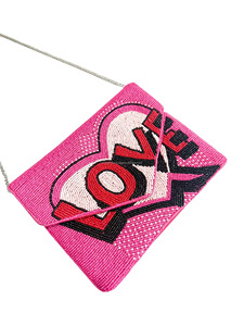 Embroidered Love Clutch <b>Bag</b> for Heart Beaded <b>Sequin</b> Custom Designer Fashion Evening Party Portable Women Girls Wedding - Product Image 3