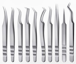 Ensemble de pinces à cils de 6 pièces avec étui magnétique, marque privée, meilleurs outils pour les cils, pinces pour extensions de cils - Product Image 1