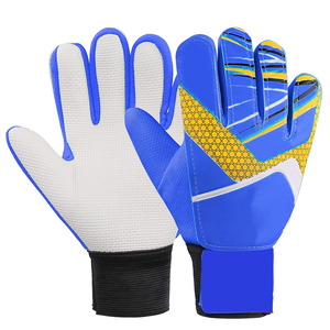 Football Goalkeeper Gloves PU Full Finger Non Slip Breathable Adjustable <b>Wrist</b> <b>Strap</b> Hook Loop Closure Unisex Silicone Printing - Product Image 1