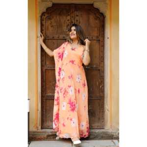 Conjunto de Traje de Gasa con Estampado Tie-Dye Color Rosa Melocotón - Talla XS - Product Image 5