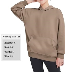High Quality Children's Solid Color Blank Sports French Terry <b>Plain</b> RTS <b>Hoodie</b> Kids Sportswear Winter Girls Cotton Fleece <b>Hoodie</b> - Product Image 5