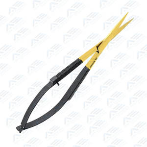 Tijeras Microquirúrgicas de Acero Inoxidable de 12 cm con Mango, para Recortar el Vello Facial, Rectas y Curvas, Instrumento Médico Quirúrgico - Product Image 3