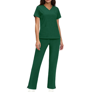Conjunto de Uniforme Médico de Manga Corta para Enfermeras, Color Blanco, Diseño 2026, Superventas, para Mujeres - Product Image 1