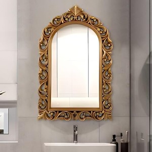 Handcrafted Teak Wood Arched <b>Mirror</b> Frame Antique <b>Gold</b> Leaf Wholesale - Product Image 3