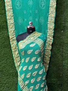 Sari en soie bleu roi dessiné à la main pour femme, traditionnel indien pakistanais, longueur ras du sol, ethnique, coupe classique, toutes saisons - Product Image 4