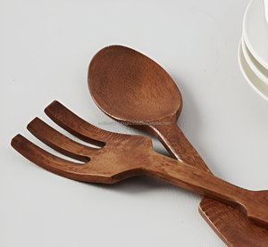 Juego de servidor y tenedor de ensalada de madera de alta calidad personalizado al por mayor para uso en la cocina directamente de la India - Product Image 2