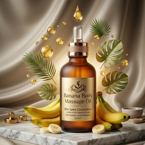 Aceite de Masaje Corporal de Plátano de Primera Calidad para un Cuerpo Suave y una Colección de Productos de Cuidado Personal de Lujo - Product Image 1