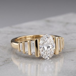 Gorgeous 1.02CT Oval Cut Diamond 7 Stone <b>Ring</b> 14K Solid Gold Romantic Wedding Anniversary Charm Gift For Engagement Partywear - Product Image 3