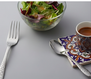 Ensemble de couverts modernes en acier inoxydable avec motif poisson, finition miroir haute brillance, compatible lave-vaisselle, pour mariage et repas - Product Image 3