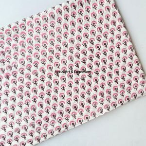 Tela de Algodón Cambray Estampada a Bloques 60x60, Tela de Algodón con Estampado Tradicional Jaipuri - Product Image 2