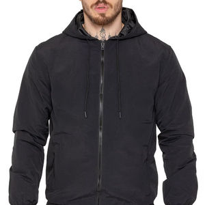 Chándal con Capucha Negro para Hombre, Chaqueta Completa con Bolsillos Laterales, Corte Regular, Estilo Deportivo Informal, Ropa de Otoño, Poliéster Ligero - Product Image 6