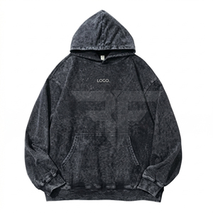 เสื้อฮู้ดดี้โอเวอร์ไซส์สำหรับผู้ชายสไตล์วินเทจ ผ้าฝ้าย 100% หนัก 450GSM ระบายอากาศได้ดีและกันลม ดีไซน์บุซับใน - Product Image 1