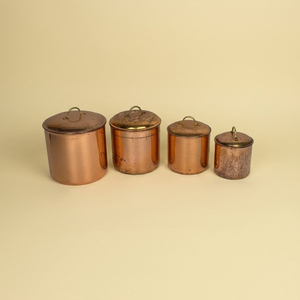 Juego de 4 recipientes de cocina de acero inoxidable con acabado en cobre antiguo personalizado, con tiradores de latón, para harina, azúcar y café. - Product Image 3
