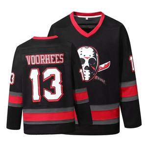 Maillot de hockey sur glace 100 % polyester personnalisé avec logo, dernier design, col en V, anti-humidité, imprimé par transfert thermique, nom de l'équipe, OEM, vente en gros - Product Image 6