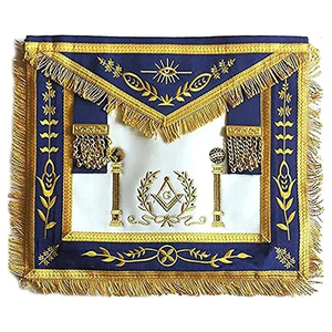 Insignia de Tela Azul Personalizada con Flecos Dorados y Cierre de Mariposa para Aplicación en Prendas - Product Image 5