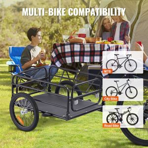 Carrello per Bicicletta Resistente con Capacità di Carico di 72 kg, Rimorchio Pieghevole per Bici con Ruote Universali a Sgancio Rapido - Product Image 5