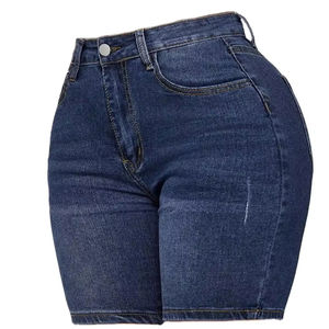 Shorts de Mezclilla de Cintura Media y Corte Recto 100% Algodón para Mujer, Transpirables, Casuales, Ecológicos, Diseño Personalizable, Ropa Urbana - Product Image 1