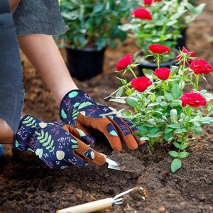 Guantes de Jardinería de Cuero Sintético para Mujer, Guantes de Trabajo Florales de Alta Calidad para Cavar, Desherbar, Plantar, Protección de Manos Resistente - Product Image 5
