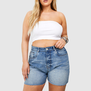 Shorts de Mezclilla Transpirables de Primera Calidad, con Logotipo Personalizado, para Verano, de Secado Rápido para Mujer - Product Image 5