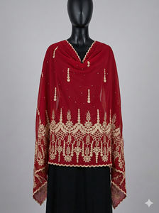 Voile de coton blanc long brodé de strass, style Dubaï, respirant, de haute qualité, pour femmes musulmanes africaines, idéal pour l'été - Product Image 4