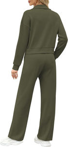 Dark <b>Green</b> Lounge Sets for Women 2026 Sweatsuit 2 Piece Outfits Sweatshirt Wide Leg Sweat Pant Tracksuit Matching Set - Product Image 2