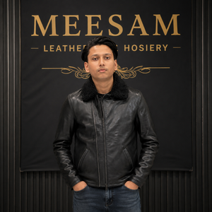 Veste en cuir unisexe modèle 2026 – Écologique, respirante, coupe-vent, col montant, logo frontal, style vintage - Product Image 6