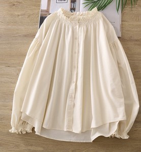 Chemisier midi décontracté et ample pour femme, style rétro, respirant, écologique, taille naturelle, design simple, collection automne-hiver, soldes - Product Image 6