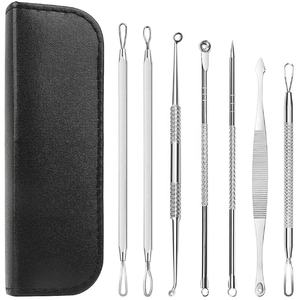 9-Piece Stainless Steel <b>Blackhead</b> Remover Tool Kit Face Care Comedown Tweezers and Acne Pimple <b>Extractor</b> Life Care - Product Image 6