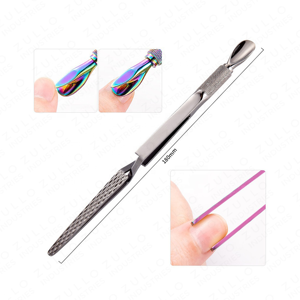 Pousse-cuticules professionnel à pointe plate avec clip d'extension pour le nettoyage, l'entretien et la manucure - Product Image 4