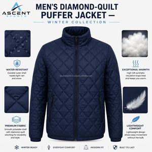 Chaqueta de invierno informal para hombre, ligera, acolchada, con aislamiento, para exteriores, cálida, con cierre, personalizada, OEM, al por mayor - Product Image 6