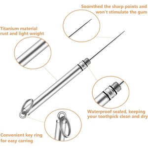 Portastuzzolini Portatile in Titanio, 2 Pezzi, Stuzzolini Riutilizzabili in Acciaio Inossidabile per Uso Domestico ed Esterno - Product Image 2