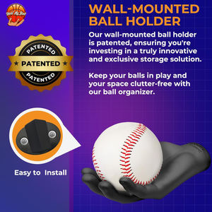 Hold My <b>Ball</b> Small Size Polypropylene High Quality Wall Mounted Hand-Shaped <b>Ball</b> Holder for <b>Baseballs</b> and Tennis <b>Balls</b> - Product Image 3