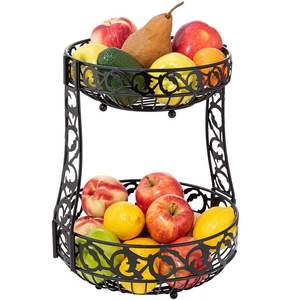 Panier à fruits décoratif en fer pour table, idéal pour les thèmes de décoration de cuisine modernes, traditionnels et rustiques - Product Image 6