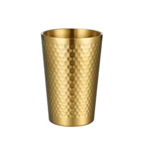 Ensemble de deux gobelets gravés à la main, taille moyenne, finition dorée, en acier inoxydable, double paroi, sans BPA - Product Image 3